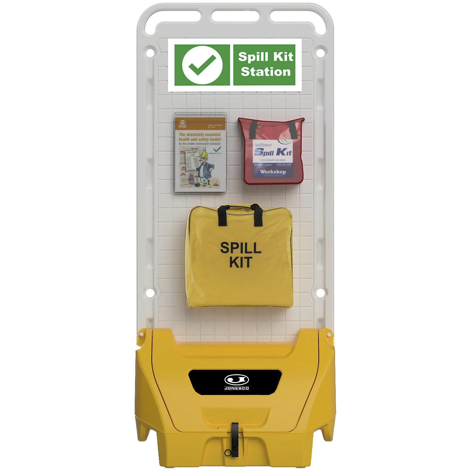 kaiserkraft | Postazione di servizio mobile SAFETY POINT | con coperchio con serratura | guarnizione | per prodotti di sicurezza/​protezione | giallo