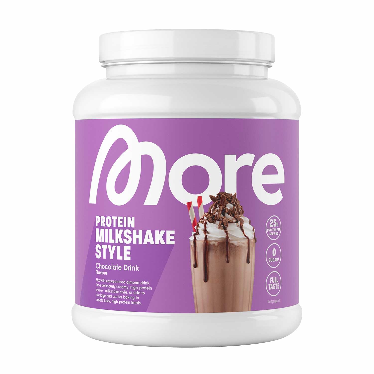 MORE Protein Milkshake, Trinkschokolade, 600 g, Mix aus Whey Konzentrat und Casein ideal zum Muskelaufbau und -erhalt, mit Laktase - made in Germany