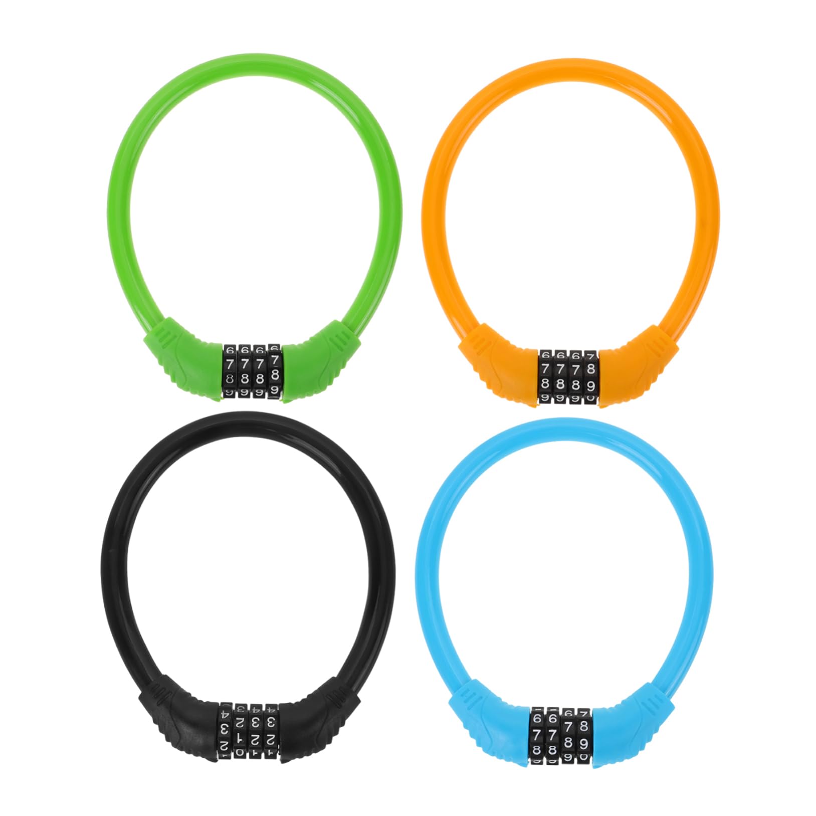 Mipcase 4pcs Bike Lock Chain Bike Chain Lock Keys for Security Black Blue Green Orange