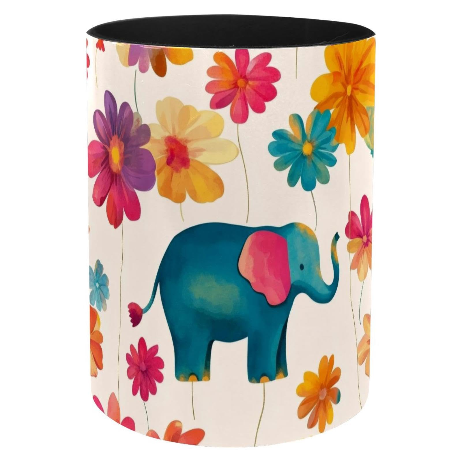 Pot à crayons en métal éléphant fleur pour en finir avec le désordre sur le bureau
