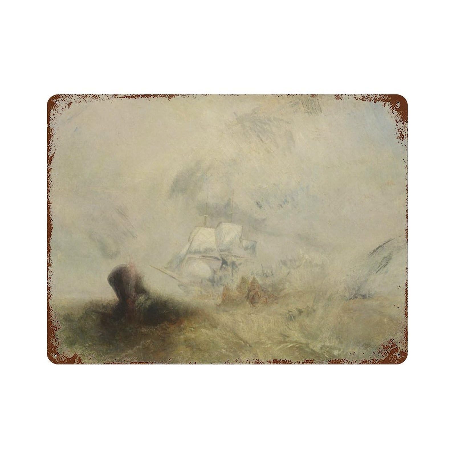 xiaoxiaoshen Whale And Ship, Boat Vintage Muted Painting Wall Decor Art Metal Tin Poster Modern Home Decor Art Home Bar Shop Decorations Vintage Sign 30x40cm