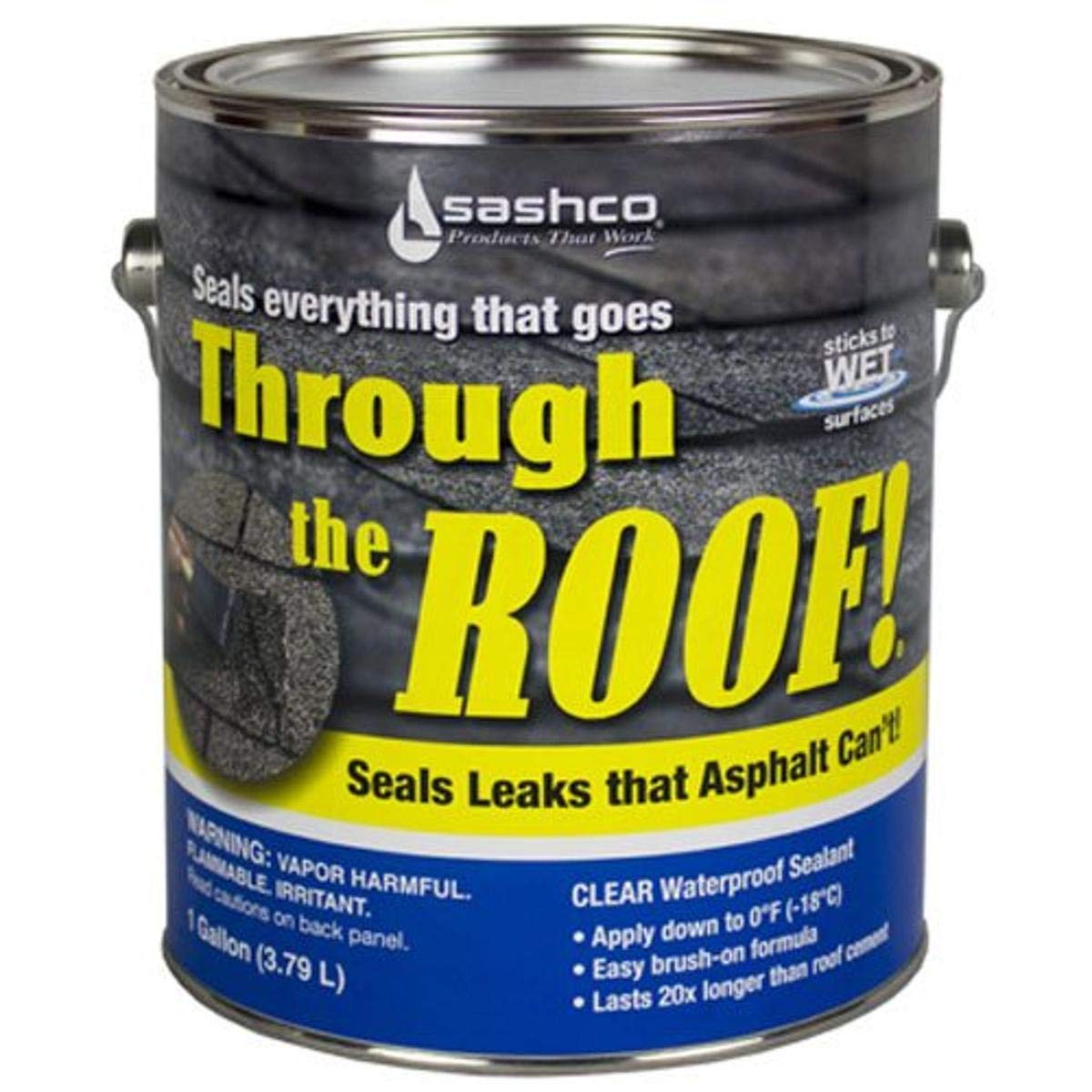 SashcoThrough The Roof Sealant, Brush Grade, 1 Gallon Container, Clear (Pack of 1)