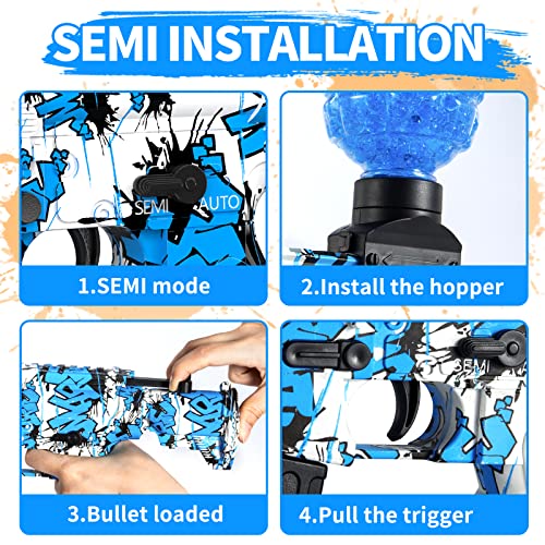 Snaen Rechargeable Electric Automatic Gel Ball Blaster For Kids, 2 Modes Splatter Ball Blaster With 30000+ Water Beads, Safety Goggles, Outdoor Activities And Shooting Team Game For Boys And Girls #TOP4