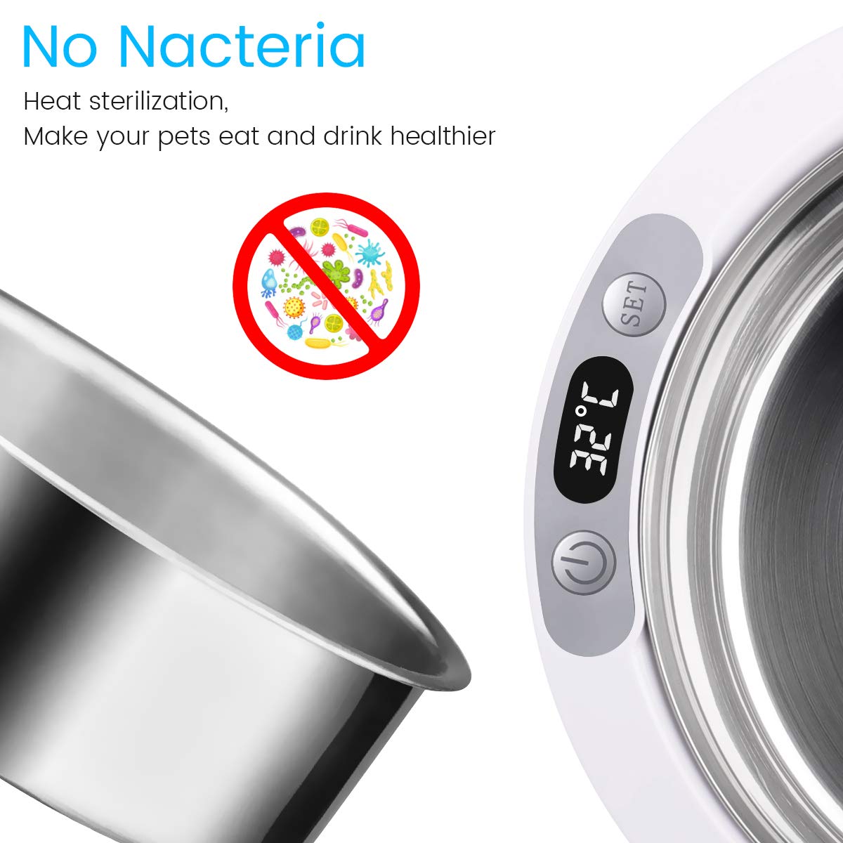 Beacon, ciotola riscaldata per animali domestici da 1,5 l, ciotola per cani per animali domestici e gatti, riscaldata a temperatura costante, ciotola riscaldata automatica per acqua calda