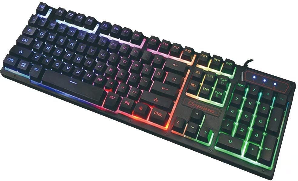 CSZH Backlit gaming computer desktop home lighting mechanical feel notebook external USB wired keyboard waterproof mute business office typing esports peripherals Internet cafes cf