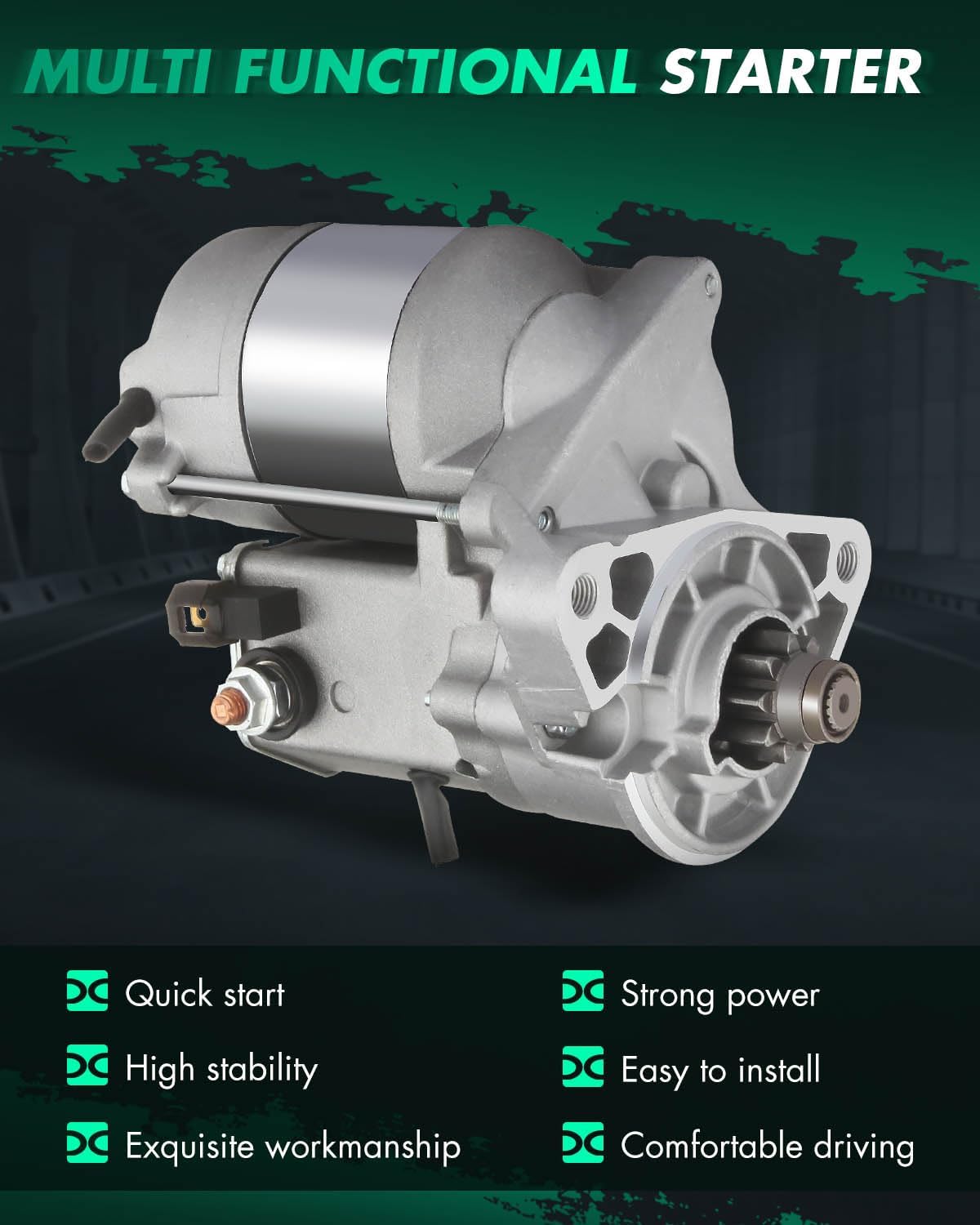 SCITOO Starter Motor fit for Toyota for 4Runner 1996-2000,for Toyota for T100 1994-1998,for Toyota for Tacoma 1995-2007 Replacement Starter 17668N