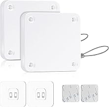 CAM2 Automatic Door Closer, 2 Pcs Door Closer with Sensors, No Drilling with Drawstring, Door Closer, Automatic Closer for Most Doors (White-800g)