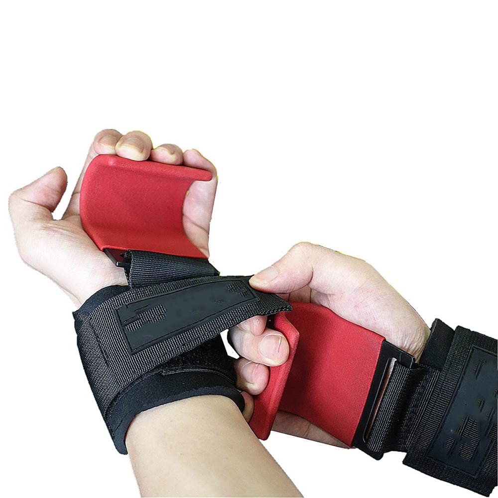 2Pezzi Impugnature per Gancio di Sollevamento Pesi con Avvolgimento del Polso Barretto da Polso per Palestra Gancio di Fitness Cinghia Pesante Pull Up Guanti Sollevatore di Alimentazione