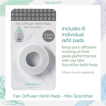SpaRoom Mini Scentifier Essential Oil Fan Diffuser Refill Pads, Pack of 6