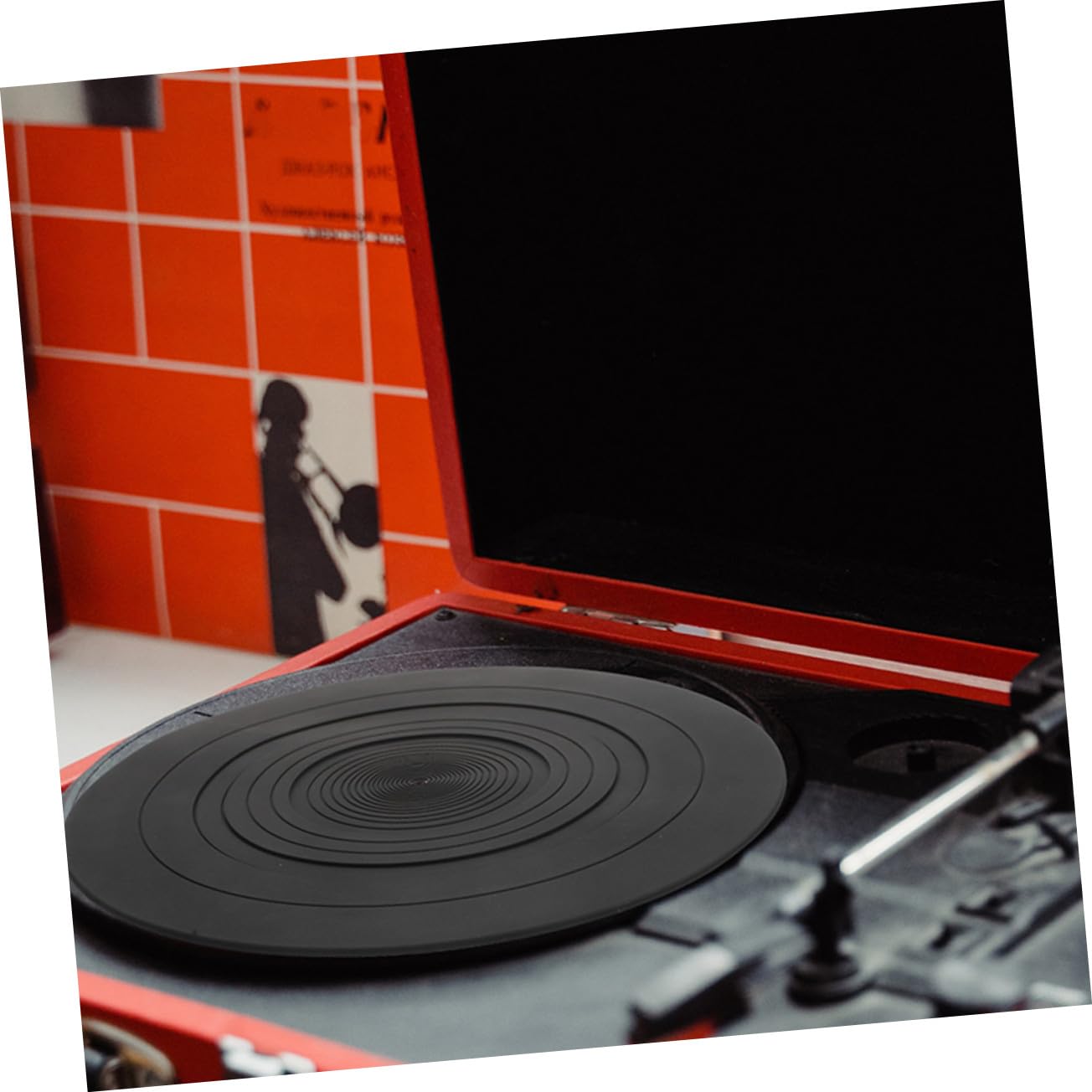 POPETPOP 2 piezas Alfombrilla Antiestrés de Silicona para Tocadiscos Unidades de Antideslizante y Antiestática Protección para Discos de Vinilo y Estabilidad Reproductores de Vinilos
