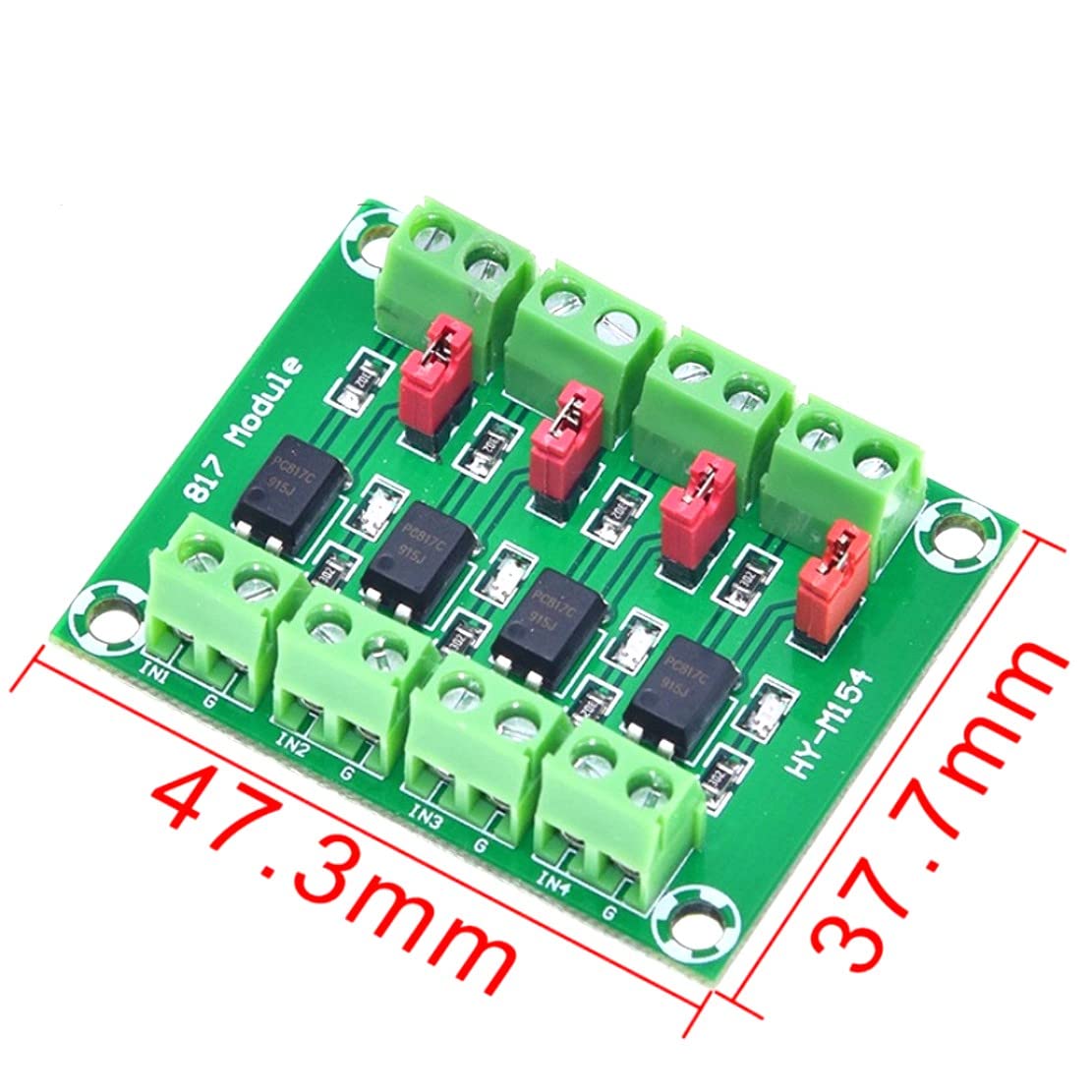5 Stuks DollaTek 817 Optokoppelaar – 2-weg Spanningsisolatie Module, 3,6-24V Ingang, 3,6-30V Uitgang
