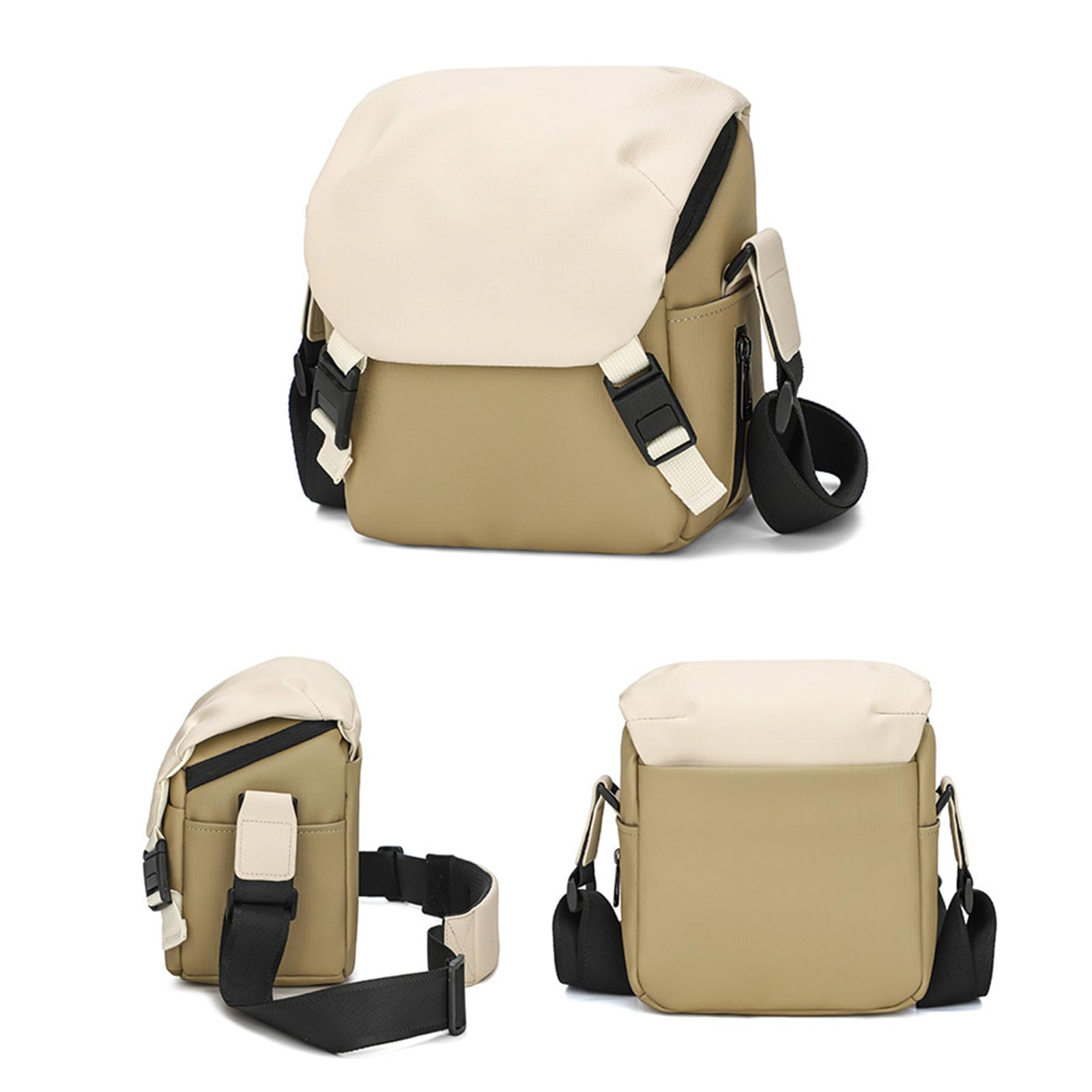 Funda de hombro para cámara con compartimentos protectores y espaciosa bolsa cruzada ajustable interior de tela para cámara universitaria