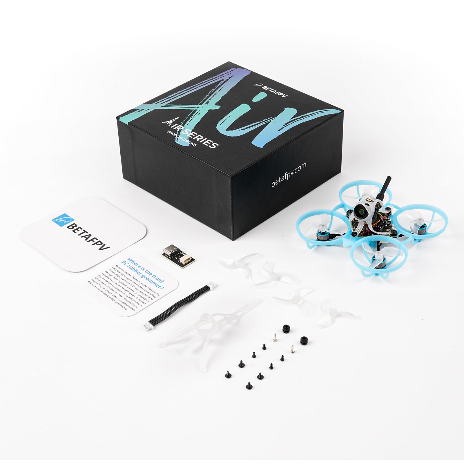 BETAFPV Air65 II Brushless Whoop Quadcopter, Ultraleichte 1S 65mm Mikro Drohne mit Matrix 1S 5IN1 II 12A FC, 0702 25000KV Motor, 1219S 3-B Prop, C03 Kamera, Air II Überdachung Rahmen für FPV Freestyle