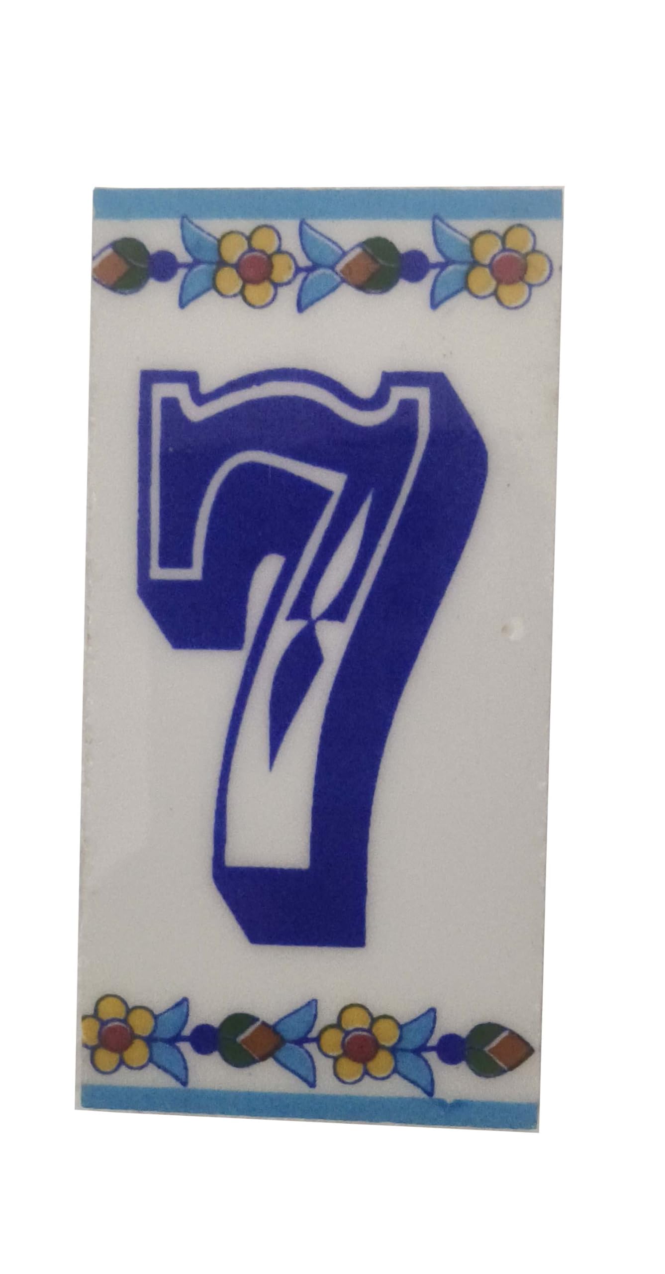Shiv Kripa Blue Art Pottery Ceramic Number Tiles (2 * 4 inch/Pack of 1 Tiles) (7)-image-40