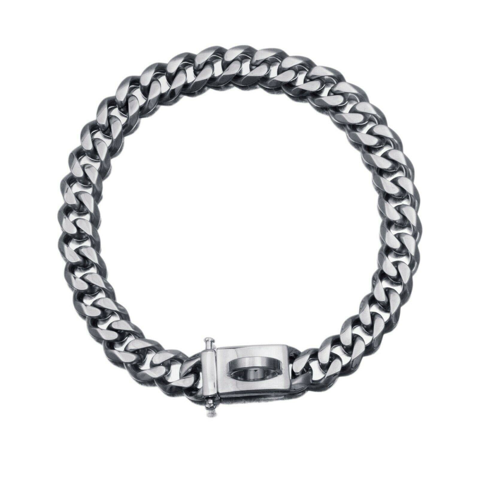 Silver Dog Chain Metal Dog Collar, Cuban Link Dog Chain Collar with Metal Buckle D Ring - Image 4