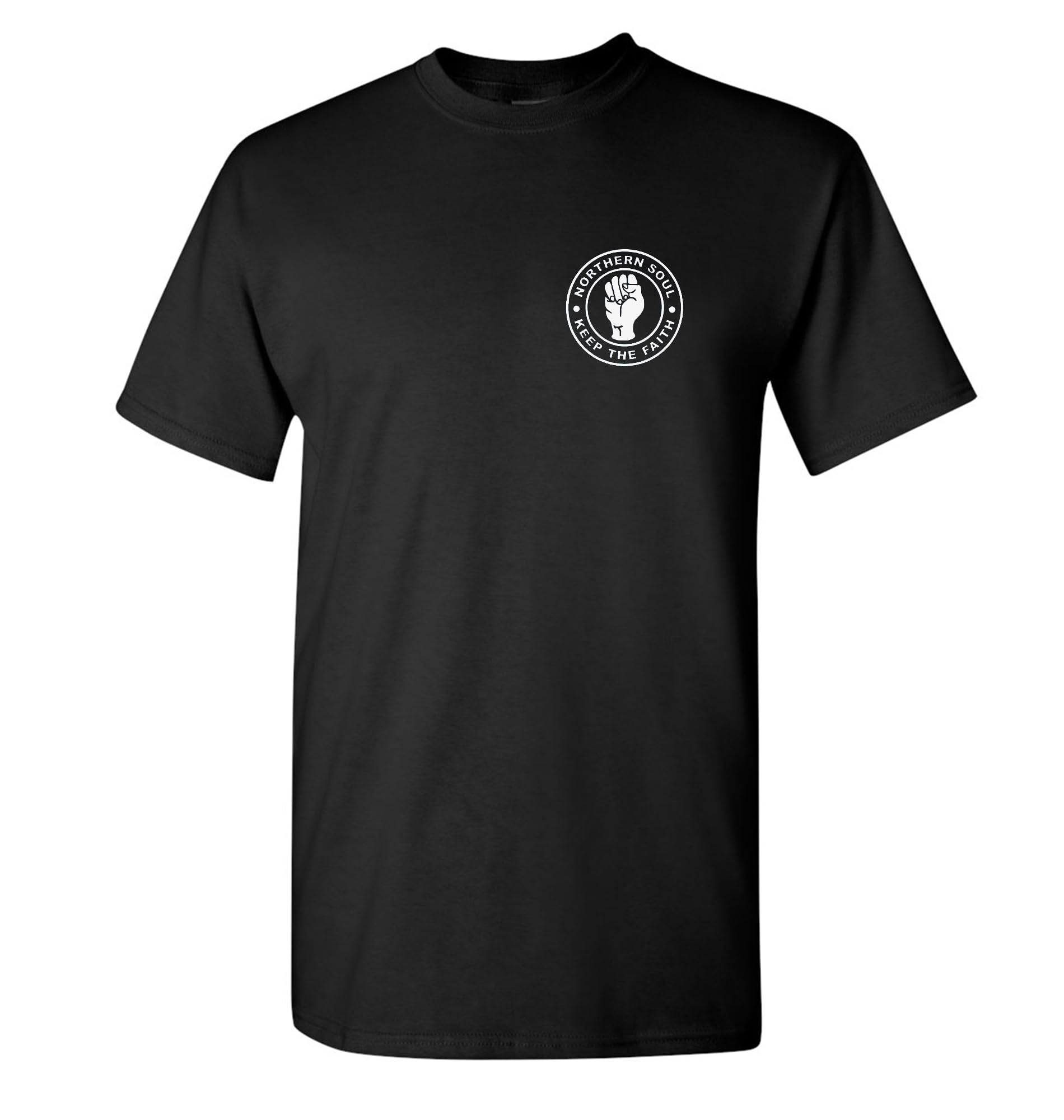 Zappatee Men's Black Northern Soul Keep The Faith T Shirt Large