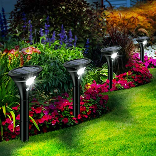 Leolee Solar Pathway Lights, 4 Pack Led Solar Powered Garden Lights, 2 Modes Max 120H Lighting Solar Landscape Lights, Ip65 Waterproof Solar Motion Lights Outdoor For Walkway, Yard, Patio, Driveway #TOP7
