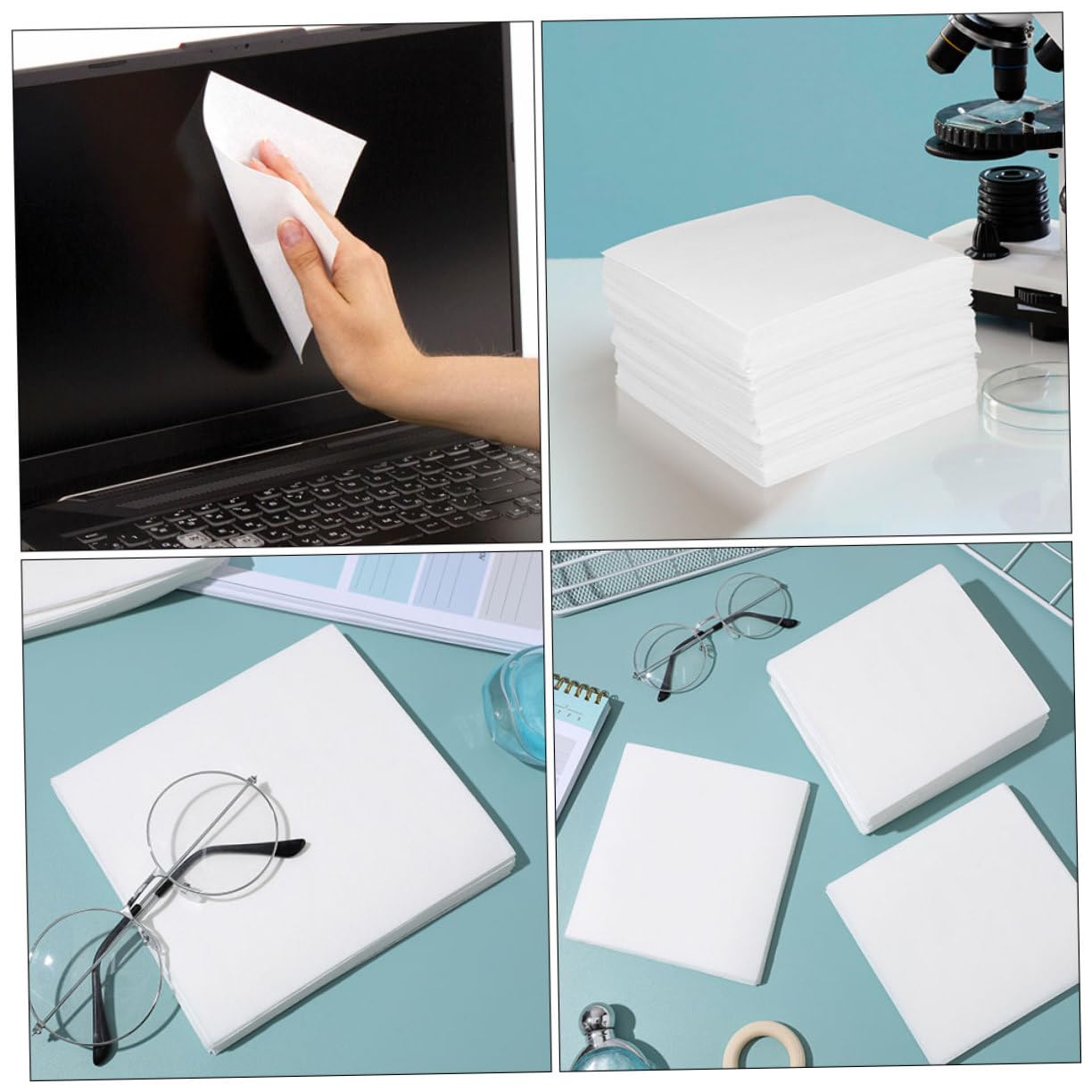 PartyKindom Lingettes Nettoyantes Jetables sans Poussière Résistantes la Déchirure pour en Fibre de Polyester et Pâte de Bois, Pack de 600 Pièces Instruments et Équipements de Laboratoire
