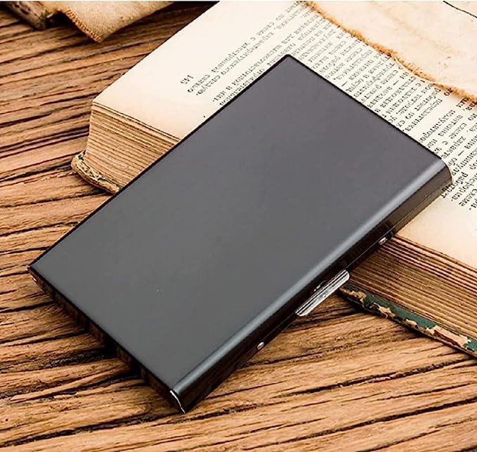 Image of Celebr8 RFID Credit Card Holder for Men | Personalized Name Engraved Metal Card Wallet | Slim Debit, ATM & Business Card Case Organizer | Birthday & Wedding Gift for Men | Friendship Day Gift