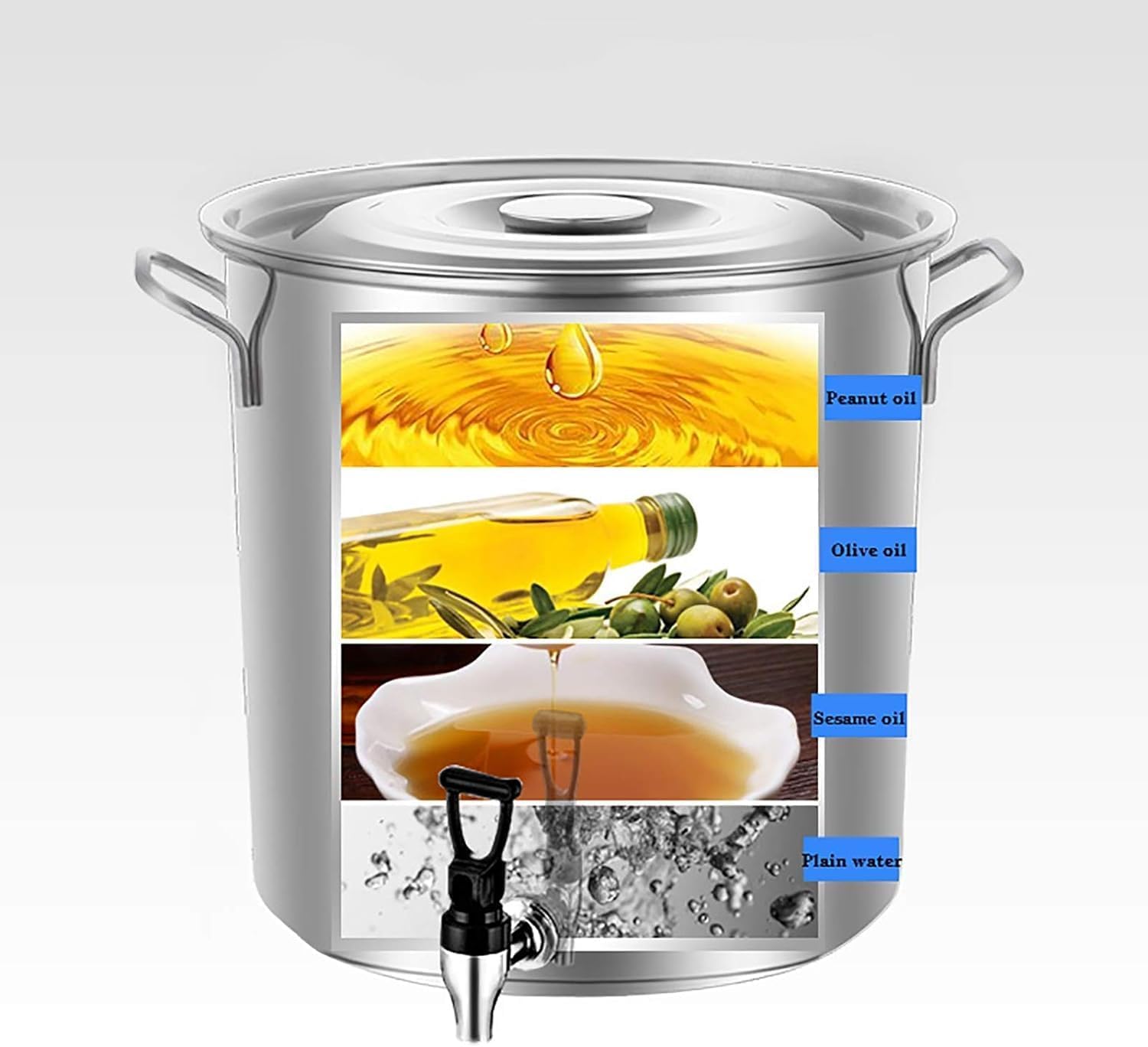 ステンレス製 40L 寸胴鍋 計量目盛付き　蓋付き Amazon｜寸胴鍋 大在庫ポット、縦ポット蓋、食品等級304厚のステンレス