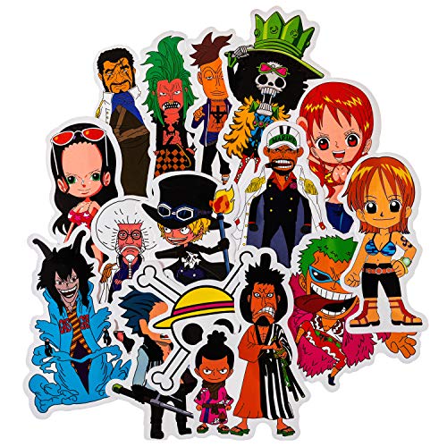 Cartoon Stickers[48pcs], Cool One Piece Sticker for Personalize Laptop Computer PC Water Bottle Car Helmet Skateboard Luggage Bike Bumper Waterproof Graffiti Decals, Kids Fans Gift Party Favor