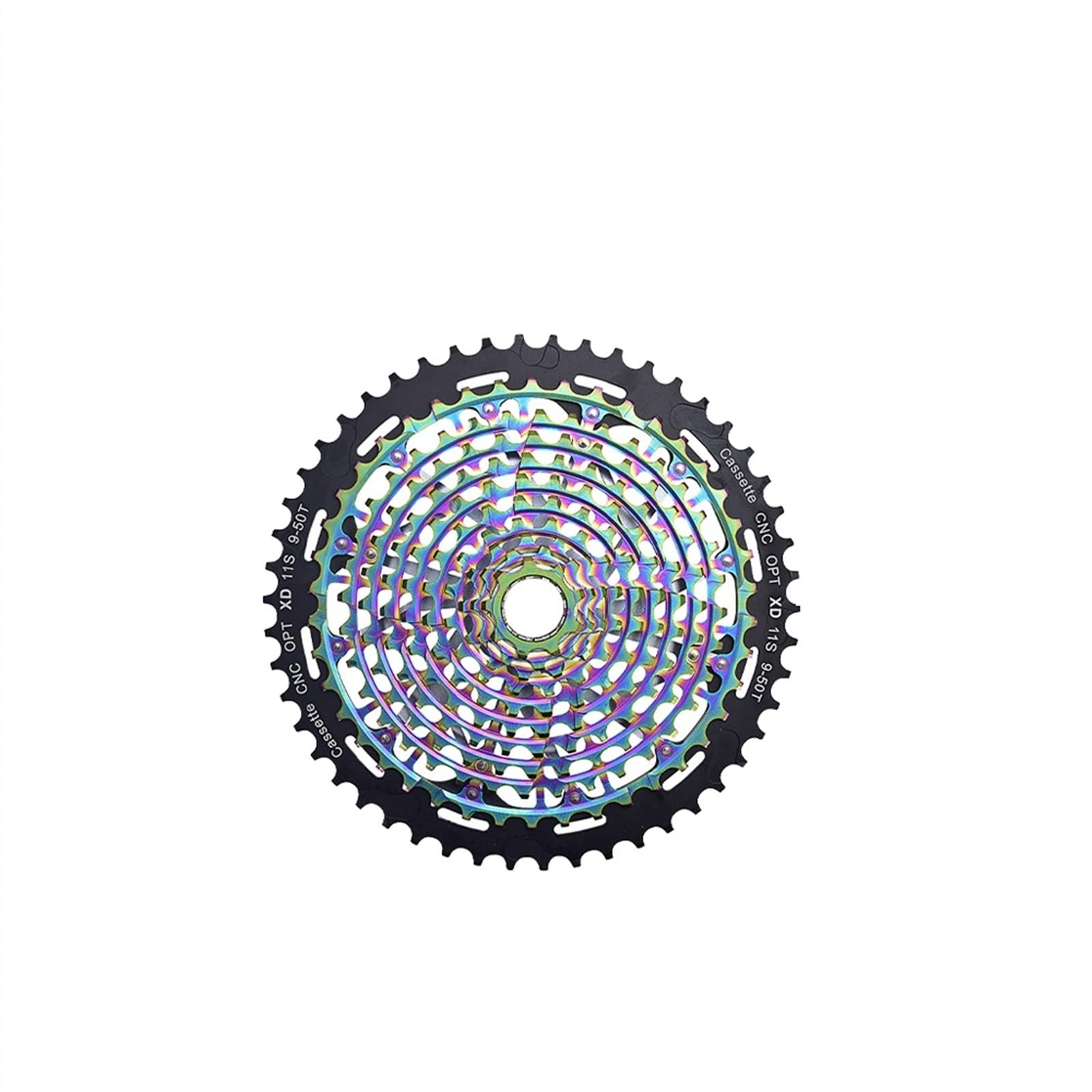 DMLHL Durable and easy to install Ultralight Flywheel 11 12 Speed 9-50T Cassette Freewheel CNC Steel Rainbow 12V Mountain Bike Sprocket MTB XD (Color : XD 11S 9-50T rainbowl)