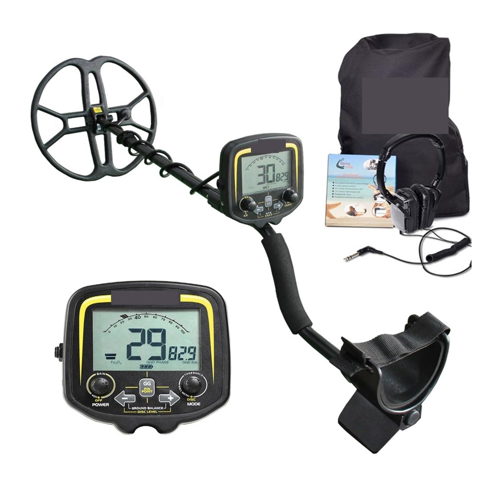 JKJZSALJ Metal Detector, Metal Detector with 12'' Inch Butterfly Search Coil High Sensitivity Treasure Gold Detect, High Accuracy