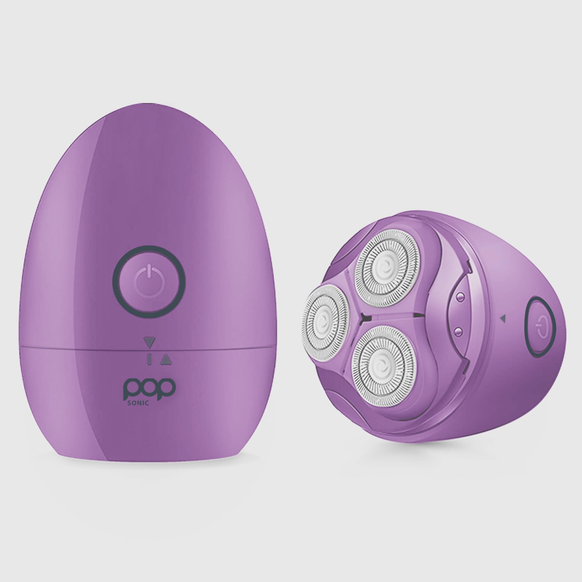 Pop Sonic Moon Shaver (Lavender) - Face & Body Shavers for Men & Women - 3 Floating Rotary Heads Face Shaver w/Removable Cap - Long Lasting Lithium-ion Battery Portable Electric Shaver & Leg Shaver