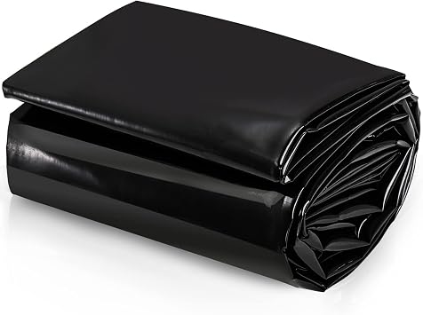 Yarlung 10 x 13 Feet Pond Liner, 20 Mil Fish Pond Mat Black HDPE Pond Liner for Waterfall, Garden Fountains, Water Features