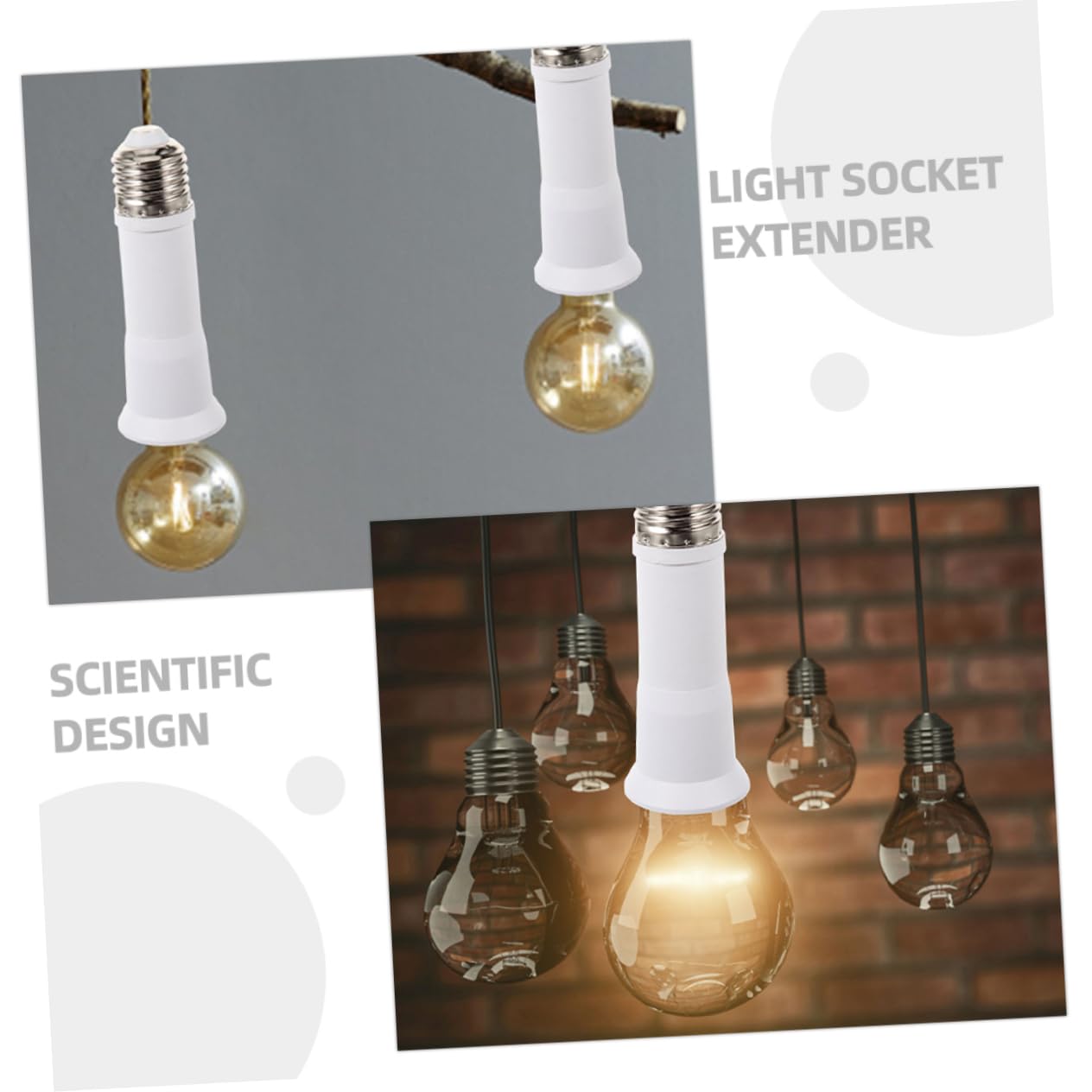 Garneck 5 Set Adattatore Per Lampada Estensore Della Presa Estensione Presa Luce Forniture Di Lampade Estensione Della Lampadina Base Leggera Portalampada Estensore Pc Bianca 4 Pezzi * 5