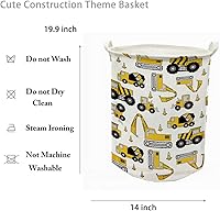 Vista 2 de Runtoo Cesta de lavandería de gran tamaño de 19.7 pulgadas, impermeable, plegable, para construcción, transporte, para ropa, ropa con asas