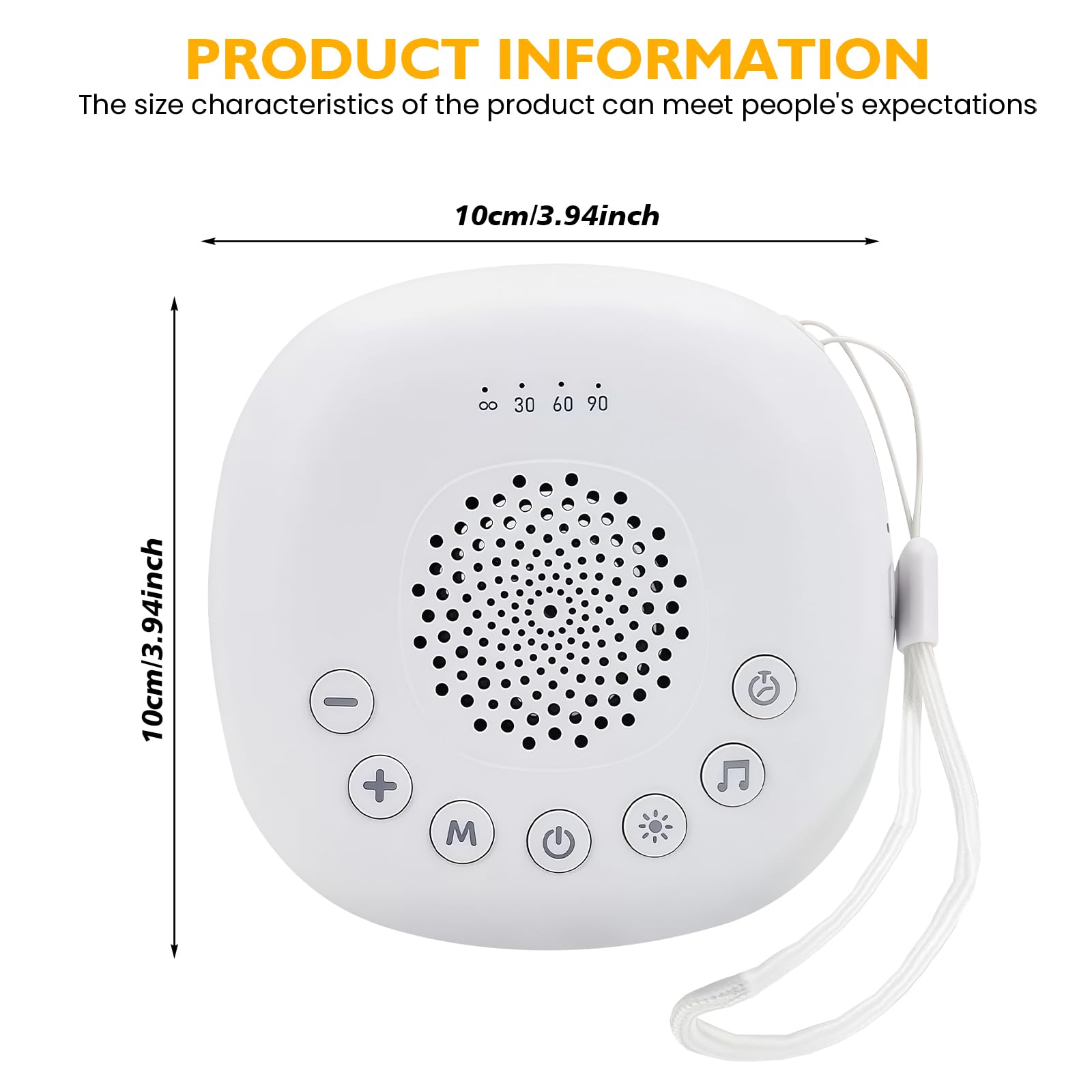Machine à bruit blanc portable pour bébé avec veilleuse, aide à l'endormissement des bébés, appareil à bruit blanc avec 20 sons apaisants, rechargeable par USB, aide au sommeil pour enfants