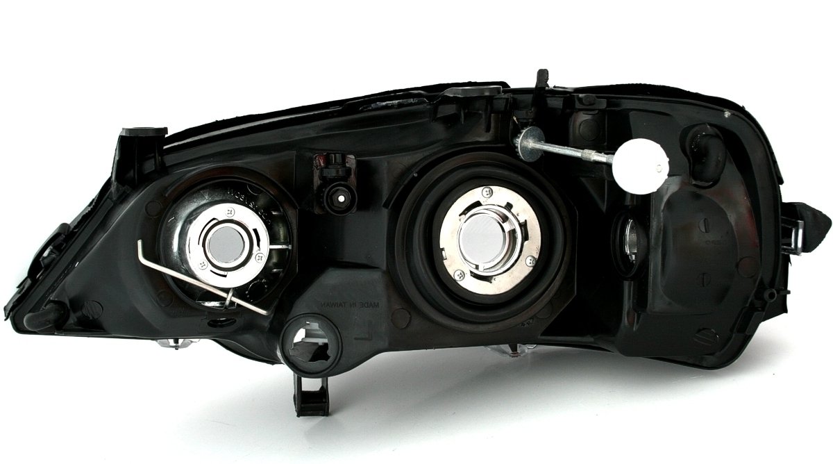 Scheinwerfer Set in Schwarz für Opel Astra G (2/1998-1/2005, außer Xenon) | Aftermarktet, Upgrade, Tuning, Halogen, H7, HB3, links, rechts, Klarglas, vorbereitet für elektr. LWR,