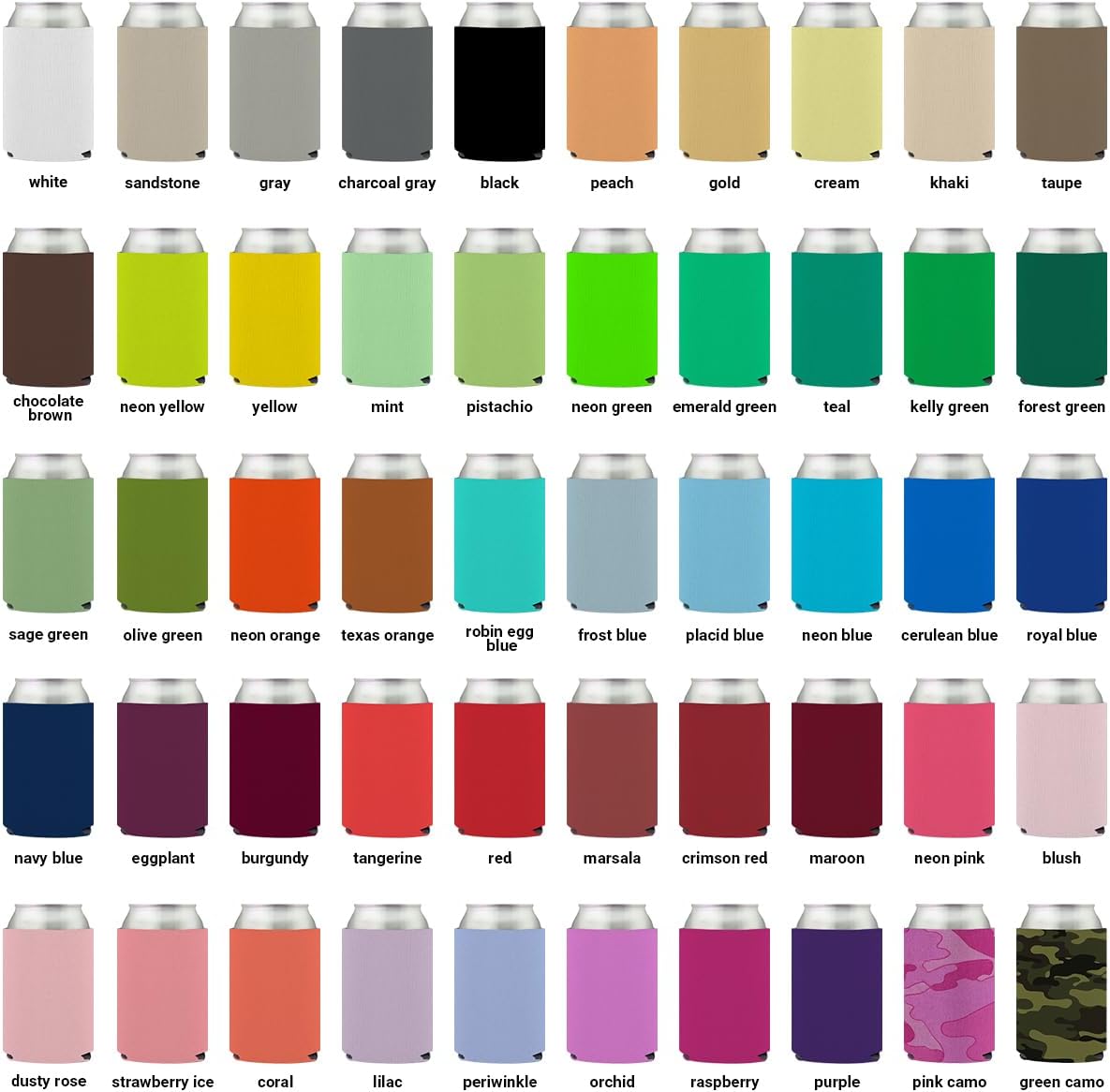 Custom Initial Wreath Family Name & Date Neoprene Can Coolers Personalized Can Coolie for Wedding Favors,100-Pack