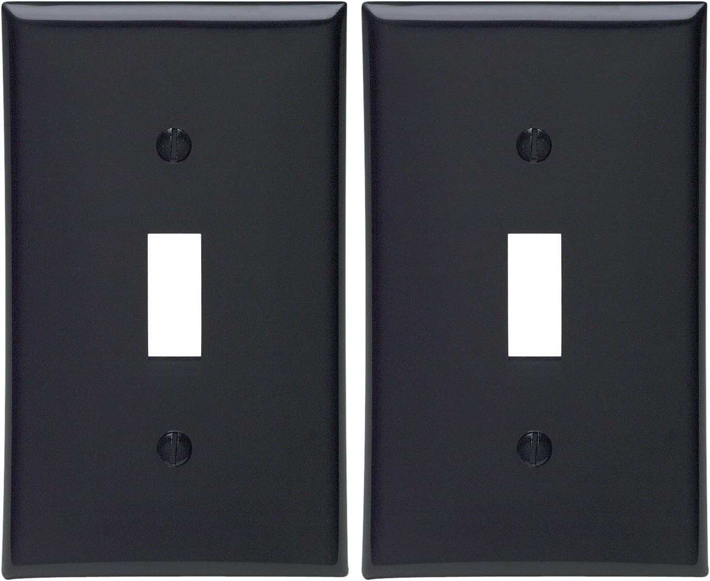 Leviton 1-Gang Toggle Device Switch Wallplate, Standard Size, Thermoplastic Nylon, Device Mount, 80701-E, Black