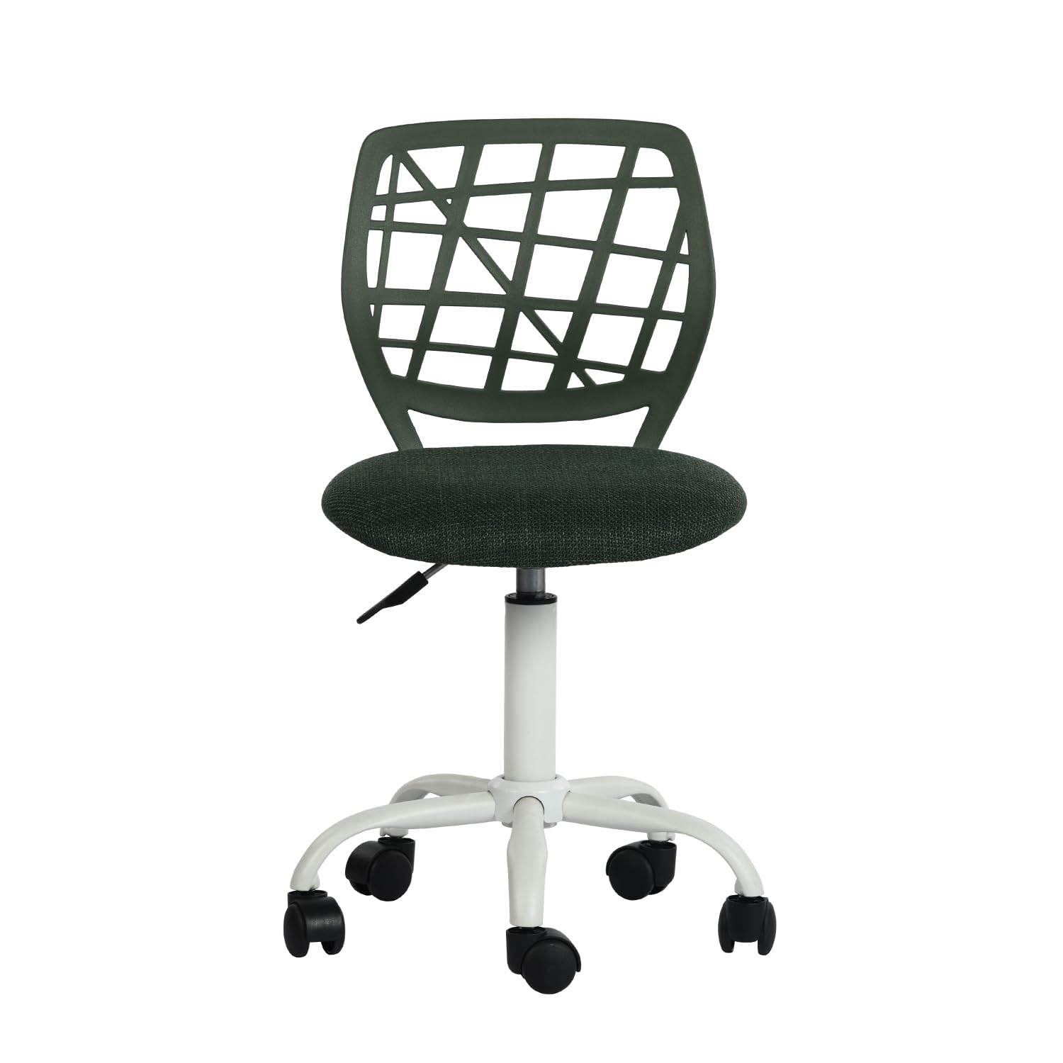 Homy Casa Kids Desk Chair, Armless Writing Task Chair with Adjustable Height, Ergonomic Low Mid Back Rolling Swivel Mesh Fabric Seat for Boys Girls Teens, Home/Bedroom/School/Study Room (Green)