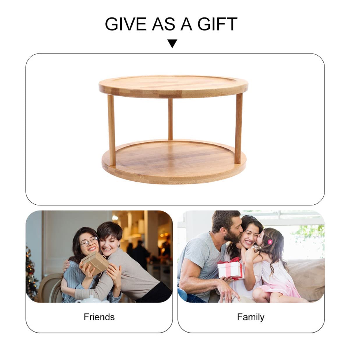 PRETYZOOM Estante De Especias De Bambú Giratorio Organizador De Cocina Para Especias y Condimentos Para Encimera o Mostrador