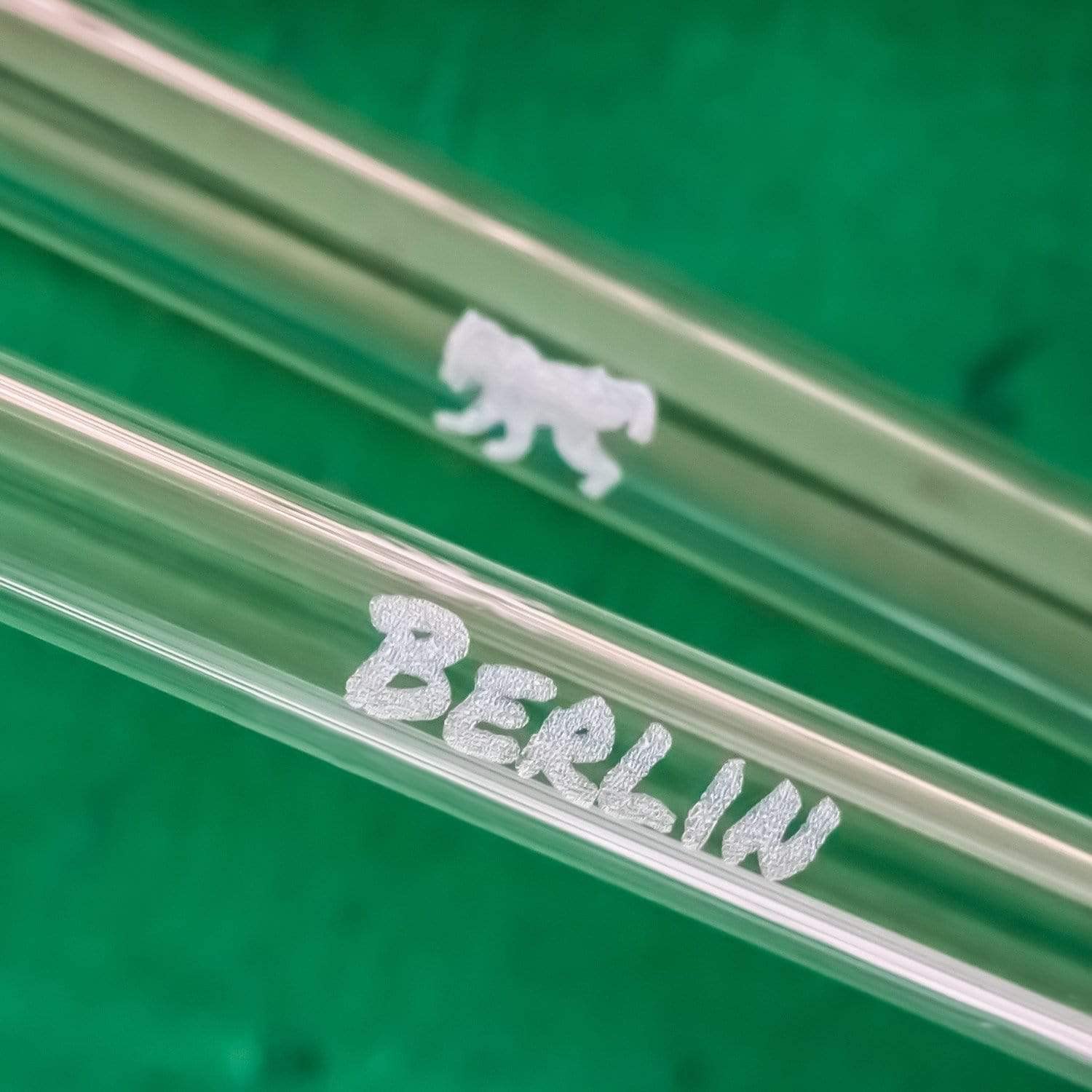 Halm Glass Drinking Straws, Berlin Edition with Engraving, 6 Pieces Straight 15 cm, Berlin Keepsakes, Gift Items - Image 4