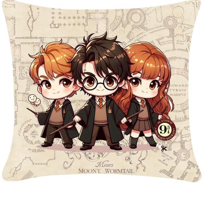 blinkNshop Premium Throw Pillow Cushion Cover with Super Soft Fabric with Filler, Birthday Return Gift for Kids, Friends, Brother, Sister, Cartoon Cushion Cover, (12x12-inch)