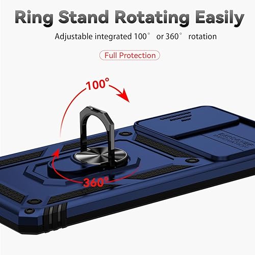 Miniatura 5 de Funda para Redmi Note 11 Pro 4G5GRedmi Note 11E Pro con protector de pantalla de vidrio templado y cubierta de cámara deslizante, anillo magnético