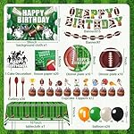 Football Party Decorations & Supplies Kit- All-in-One Football Birthday Decor with Premium Plates, Touchdown Tablecloth, Backdrop, Banner & Superbowl Party Accessories for 10 Guests - Image 2