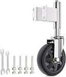 Spring Loaded Gate Caster Wheel 6”, Heavy Duty Gate Wheel for Wooden Gates, 600 Lbs Load Capacity, 360 Degree Swivel