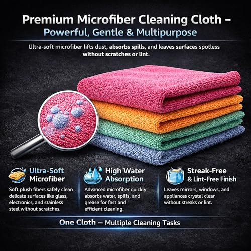 Image of Cutting EDGE 300 GSM Car Microfiber Cloth, Multicolor, 40x40 cm (Set of 4) | Material: Microfiber, 300 GSM, Medium Size, Ideal for Car, Bike, Glass & Dashboard Cleaning, Soft, Lint-Free & Scratch-Free