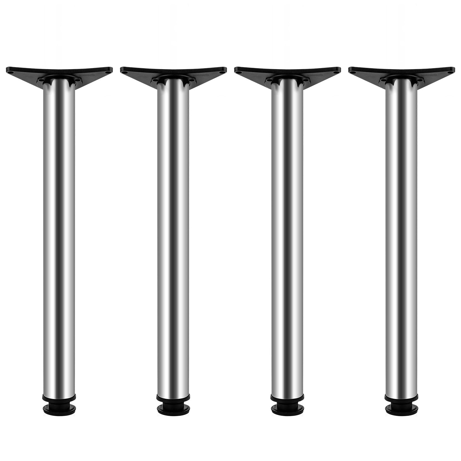 4 Pcs Adjustable Table Legs 71-73cm Metal Furniture Legs DIY Office Table Leg for Tabletop DIY Desk Home Office (Silver)
