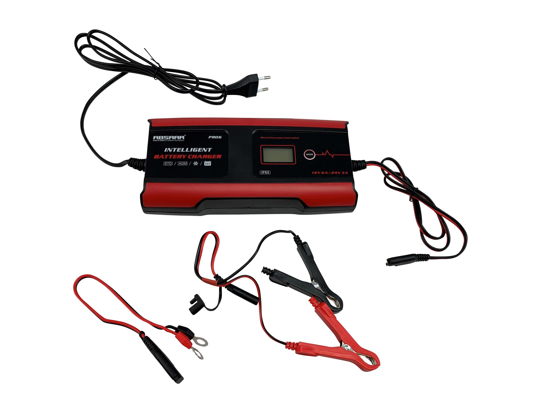 Absaar Autobatterie Ladegerät Batterieladegerät für KFZ LKW Motorrad Batterien Bis zu 180AhAh 0635676