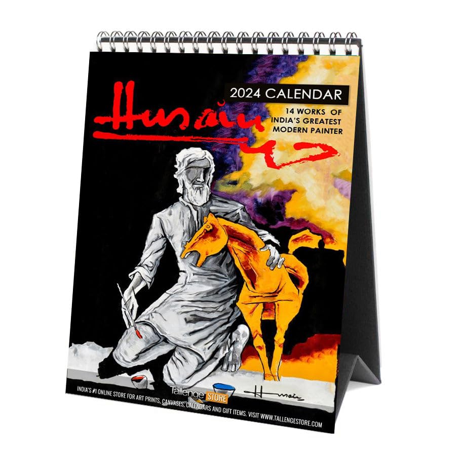 Image of Tallenge - M F Husain - Art By Indian Master - 2024 desk Calendar - 6 x 9 Inches (Paper, Desk Calendar)