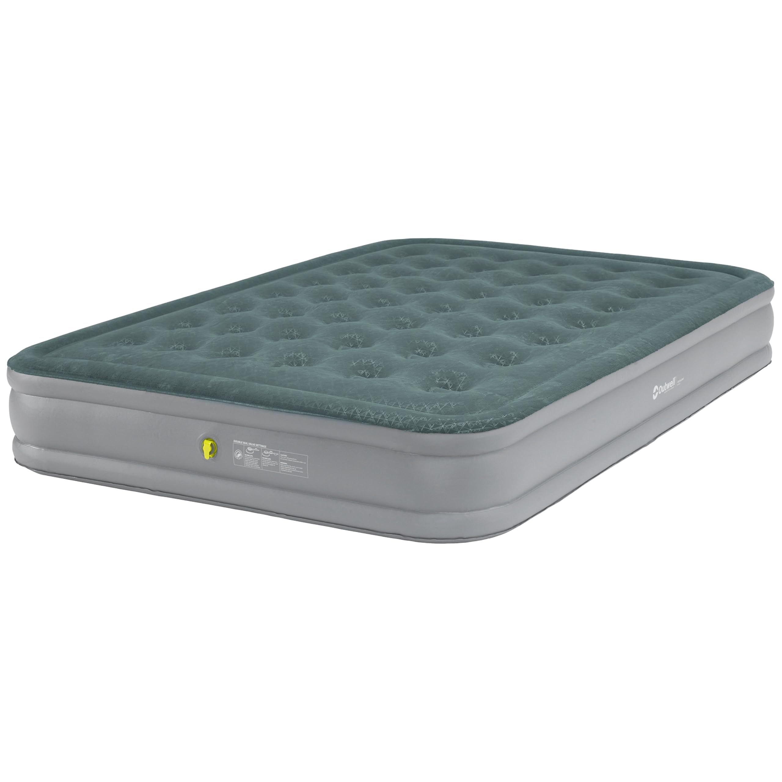 Outwell Flock Excellent Raised Air Bed – Premium Inflatable Mattress with Soft Velour Top, Carry Bag & Double Seal Valve for Camping, Outdoors & Indoor Use - Ultra Comfortable (King)
