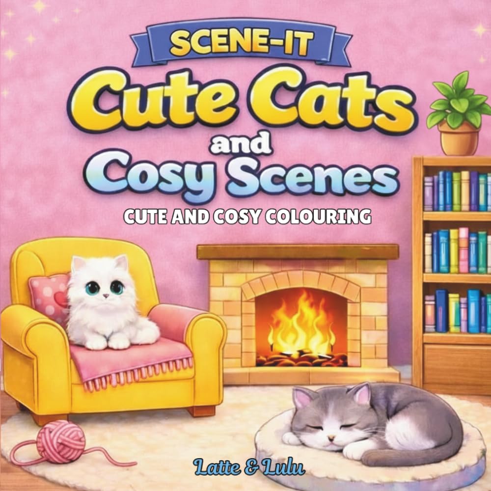 Cute Cats and Cosy Scenes: A Cozy Cat Colouring Book for Adults and Kids Featuring Cute Kittens, Relaxing Home Scenes, and Stress Relief Designs (Scene-It Series) (SCENE-IT Cute & Cozy Coloring)