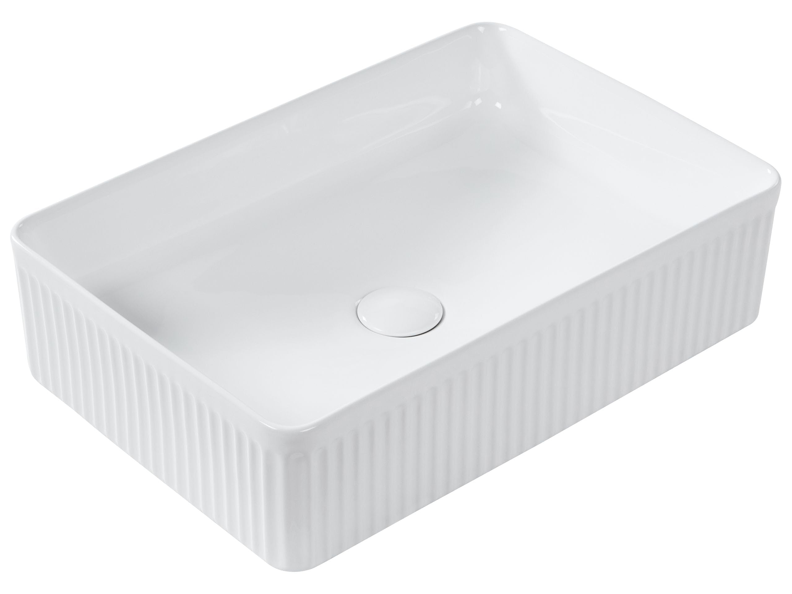 Umywalka łazienkowa nablatowa ceramiczna 50 x 34 cm biała Geldo