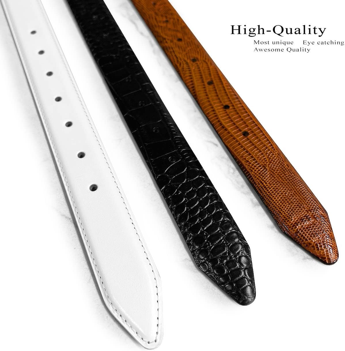 Belts.com Cowhide Full-Grain Genuine Leather Dress Belt Strap,1''(25mm)&1-1/8"(30mm)&1-1/4"(32mm) Wide - Image 5